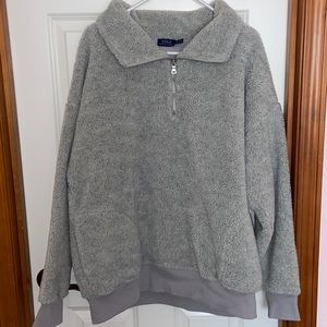 POLO RALPH LAUREN light grey Sherpa pullover